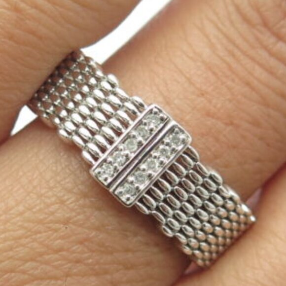 Diamond Ring natural diamonds size 10 mesh ring cluster diamonds anniversary - Picture 2 of 2